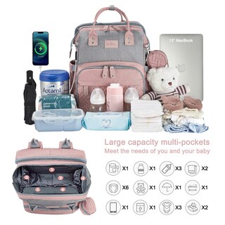 Foto 2 | Foto 2 | Mochila Para Pañales Jollito Cambiador De Pañales Puerto Usb - Venta Internacional.