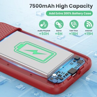 Foto 5 | Foto 5 | Funda De Batería Hetp 7500 Mah Para Iphone 11/xr De 6.1 Pulgadas Con Pantalla Roja - Venta Internacional.