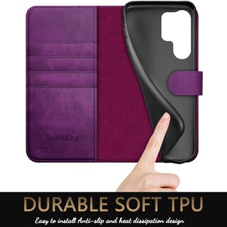 Foto 6 | Foto 6 | Funda Tipo Cartera Ducksky Para Samsung Galaxy S24 Ultra Purple - Venta Internacional.