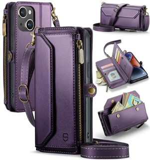 Foto 1 | Foto 1 | Funda Tipo Cartera Tipo Bandolera Compatible Con Iphone 13 Color Morado - Venta Internacional.