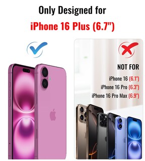 Foto 2 | Foto 2 | Funda De Teléfono Vanxiliiy Compatible Con Iphone 16 Plus Negra - Venta Internacional.