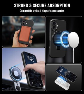 Foto 3 | Foto 3 | Funda De Teléfono Vanxiliiy Compatible Con Iphone 16 Plus Negra - Venta Internacional.