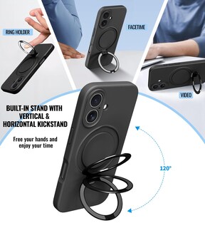 Foto 4 | Foto 4 | Funda De Teléfono Vanxiliiy Compatible Con Iphone 16 Plus Negra - Venta Internacional.