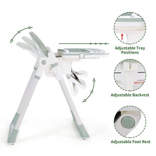 Foto 3 | Foto 3 | Trona Cochildor 3 En 1 Plegable Con Arnés De 5 Puntos Color Verde - Venta Internacional.