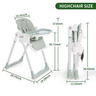 Foto 5 | Foto 5 | Trona Cochildor 3 En 1 Plegable Con Arnés De 5 Puntos Color Verde - Venta Internacional.