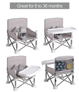 Foto 2 | Foto 2 | Asiento Portátil Para Bebés Pandaear Travel Compacto Plegable Gris Con Mantel Individual - Venta Internacional.