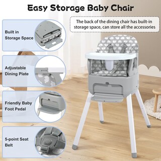 Foto 3 | Foto 3 | Trona Convertible Para Bebés Bosedsang 4 En 1 Con Caja Pequeña Gris - Venta Internacional.