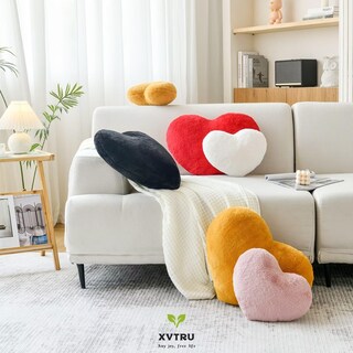 Foto 4 | Foto 4 | Almohada Xvtru Con Forma De Corazón Piel Sintética De Conejo Rosa Empolvado 50 X 40 Cm - Venta Internacional.