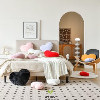 Foto 7 | Foto 7 | Almohada Xvtru Con Forma De Corazón Piel Sintética De Conejo Rosa Empolvado 50 X 40 Cm - Venta Internacional.