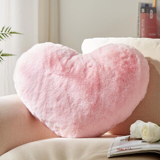 Foto 1 | Foto 1 | Almohada Con Forma De Corazón Yrxrus Piel Sintética De Conejo Rosa 35 X 43 Cm Para Decoración - Venta Internacional.