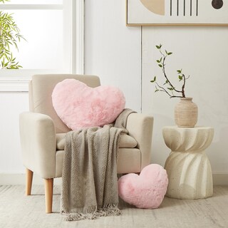 Foto 2 | Foto 2 | Almohada Con Forma De Corazón Yrxrus Piel Sintética De Conejo Rosa 35 X 43 Cm Para Decoración - Venta Internacional.