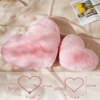 Foto 3 | Foto 3 | Almohada Con Forma De Corazón Yrxrus Piel Sintética De Conejo Rosa 35 X 43 Cm Para Decoración - Venta Internacional.