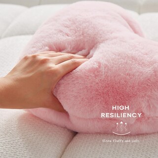 Foto 4 | Foto 4 | Almohada Con Forma De Corazón Yrxrus Piel Sintética De Conejo Rosa 35 X 43 Cm Para Decoración - Venta Internacional.