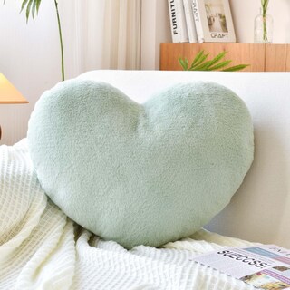 Foto 1 | Foto 1 | Almohada Xvtru Suave En Forma De Corazón De Piel De Conejo Sintética De Color Verde Salvia - Venta Internacional.
