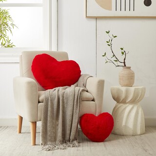 Foto 2 | Foto 2 | Almohada Yrxrus Con Forma De Corazón Piel Sintética De Conejo 25 X 28 Cm Color Rojo - Venta Internacional.