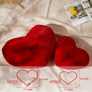 Foto 3 | Foto 3 | Almohada Yrxrus Con Forma De Corazón Piel Sintética De Conejo 25 X 28 Cm Color Rojo - Venta Internacional.