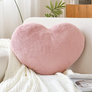 Foto 1 | Foto 1 | Cojín Xvtru Con Forma De Corazón Piel Sintética De Conejo Color Rosa Empolvado Suave 33 X 25 Cm - Venta Internacional.