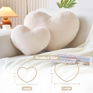 Foto 2 | Foto 2 | Almohada Xvtru Suave Piel De Conejo Sintética En Forma De Corazón Color Beige 33 X 25 Cm - Venta Internacional.