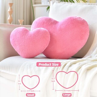 Foto 2 | Foto 2 | Cojín Xvtru Con Forma De Corazón Piel Sintética De Conejo Color Rosa Melocotón 33 X 25 Cm - Venta Internacional.
