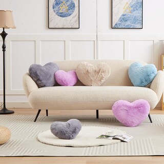 Foto 7 | Foto 7 | Almohada Yrxrus De Piel Sintética De Conejo Gris Con Forma De Corazón 35 X 43 Cm - Venta Internacional.