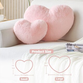 Foto 2 | Foto 2 | Cojín Xvtru Con Forma De Corazón Piel Sintética De Conejo Rosa Suave - Venta Internacional.