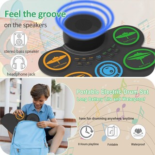 Foto 3 | Foto 3 | Batería Eléctrica Simeago Roll-up De 9 Almohadillas Con Altavoz Y Batería - Venta Internacional.
