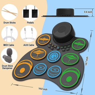Foto 6 | Foto 6 | Batería Eléctrica Simeago Roll-up De 9 Almohadillas Con Altavoz Y Batería - Venta Internacional.
