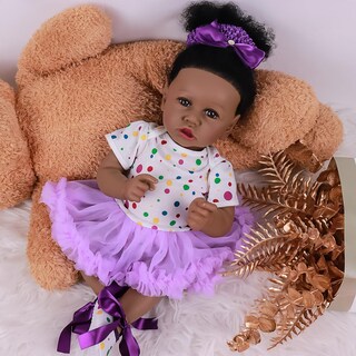 Foto 2 | Foto 2 | Muñeca Reborn Kgniess Me Black Girl De 55 Cm Con Ropa Y Acceso. - Venta Internacional.