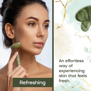 Foto 3 | Foto 3 | Set De Rodillo Facial Jade Y Gua Sha Beautyfrizz Jade Duo - Venta Internacional.