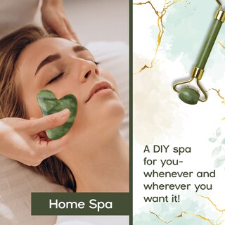 Foto 4 | Foto 4 | Set De Rodillo Facial Jade Y Gua Sha Beautyfrizz Jade Duo - Venta Internacional.