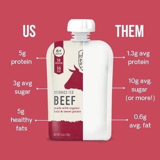 Foto 5 | Foto 5 | Bolsitas De Comida Para Bebés Serenity Kids De 6 Meses O Más Con Carne De Res Y Col Rizada 6 X 100 Ml - Venta Internacional.