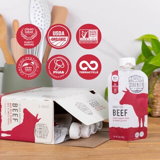 Foto 7 | Foto 7 | Bolsitas De Comida Para Bebés Serenity Kids De 6 Meses O Más Con Carne De Res Y Col Rizada 6 X 100 Ml - Venta Internacional.
