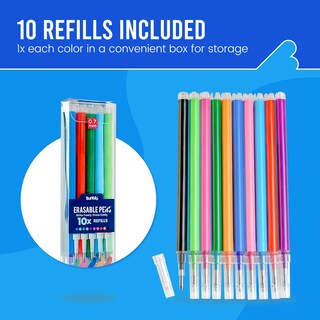 Foto 3 | Foto 3 | Bolígrafos De Gel Borrables Bunmo Material Escolar Multicolor Paquete De 10 - Venta Internacional.