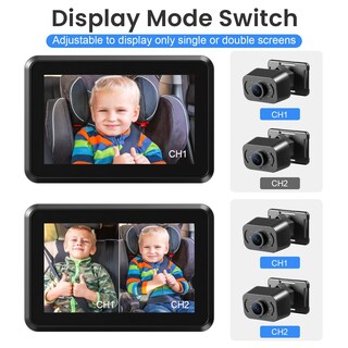 Foto 3 | Foto 3 | Espejo De Coche Para Bebé Itomoro Hd De Doble Canal Con 2 Infrarrojos De Visión Nocturna - Venta Internacional.