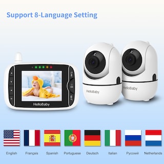 Foto 6 | Foto 6 | Monitor De Vídeo Para Bebés Hellobaby Hb65 Con 2 Cámaras Visión Nocturna - Venta Internacional.