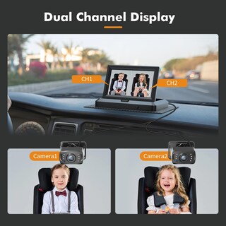 Foto 3 | Foto 3 | Cámara De Coche Para Bebés Itomoro Hd 1080p De Doble Canal Con 2 Cámaras Ir - Venta Internacional.