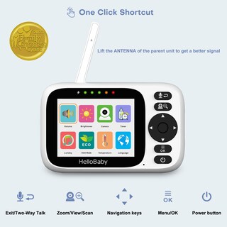 Foto 2 | Foto 2 | Monitor Para Bebés Hellobaby Con Pantalla Ips De 3.2 Pulgadas Visión Nocturna - Venta Internacional.