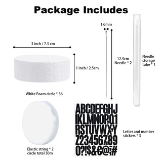 Foto 2 | Foto 2 | Polieay Para Manualidades Con Forma De Círculos De Espuma 36 Unidades Con Pegatinas Y Cuerda Elástica - Venta Internacional.