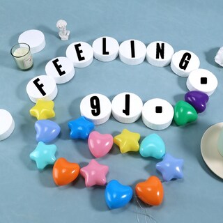 Foto 4 | Foto 4 | Polieay Para Manualidades Con Forma De Círculos De Espuma 36 Unidades Con Pegatinas Y Cuerda Elástica - Venta Internacional.