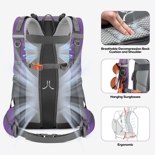 Foto 5 | Foto 5 | Mochila De Senderismo Maelstrom Impermeable 40 L Con Funda Para Lluvia Color Morado - Venta Internacional.