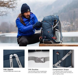 Foto 6 | Foto 6 | Mochila De Senderismo Mountaintop 40 L Ligera Con Funda Para Lluvia - Venta Internacional.