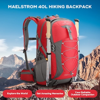Foto 7 | Foto 7 | Mochila De Senderismo Maelstrom Impermeable 40 L Con Funda Para Lluvia Color Rojo - Venta Internacional.