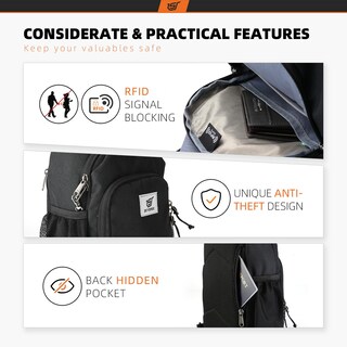 Foto 3 | Foto 3 | Mochila Bandolera Skysper Rfid Para Viajes Color Negro - Venta Internacional.