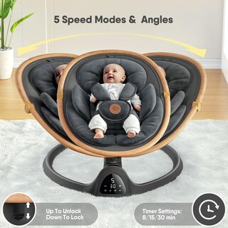 Foto 2 | Foto 2 | Baby Swing Fasonbaby Con Bluetooth Para Bebés Con Música De 5 Velocidades Color Negro - Venta Internacional.