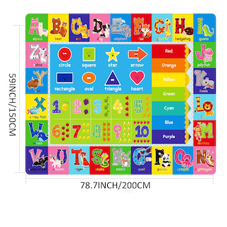Foto 3 | Foto 3 | Tapete De Juego Kentaly Baby Playtime Collection Abc Números Animales - Venta Internacional.