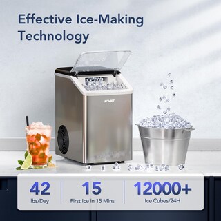 Foto 3 | Foto 3 | Máquina De Hielo En Forma De Pepitas Koviet Sobre Encimera 42 Libras/día Gris Plateado - Venta Internacional.