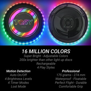 Foto 4 | Foto 4 | Disco Volador Tosy De 16 Millones De Colores Con 36 Led Rgb De 175 G - Venta Internacional.