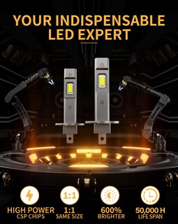 Foto 2 | Foto 2 | Bombilla Led Mifmia H1 34000 Lm 6500 K Luz Blanca Fría 800% Más Brillante - Venta Internacional.