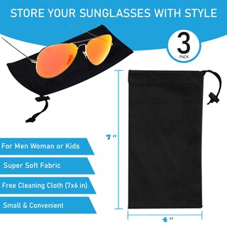 Foto 3 | Foto 3 | Set De Fundas Para Gafas De Sol Mamlyn Microfiber Soft 3 Unidades - Venta Internacional.