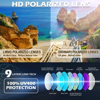 Foto 3 | Foto 3 | Gafas De Sol Linvo Polarized De Estilo Retro De Los 80 Para Hombre - Venta Internacional.